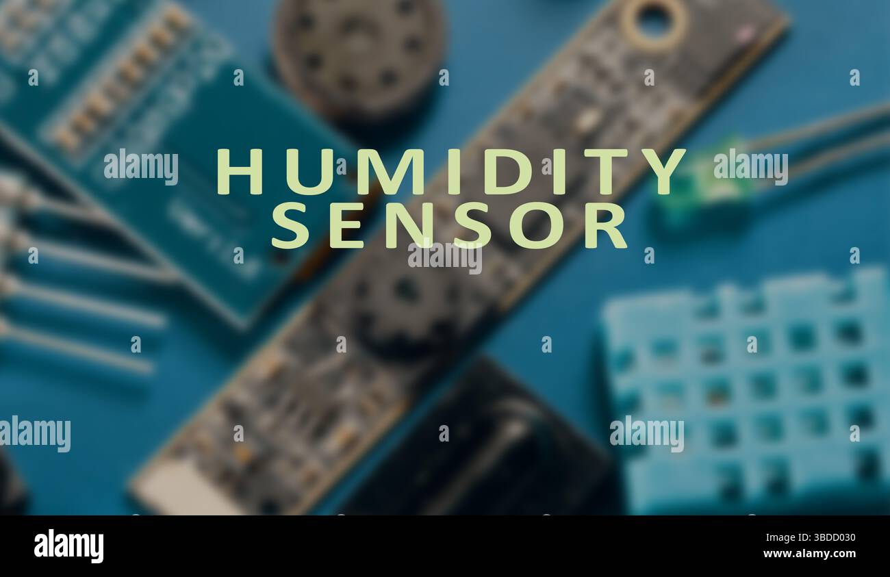 Humidity sensor. Measures the amount of moisture in the air or a gas. Stock Photo