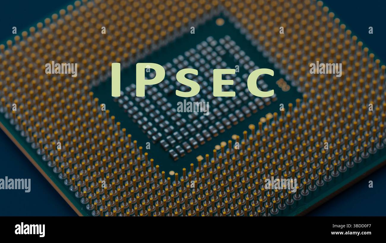Internet protocol security (Ipsec). A suite of protocols for securing IP communications by authenticating and encrypting each IP packet. Stock Photo