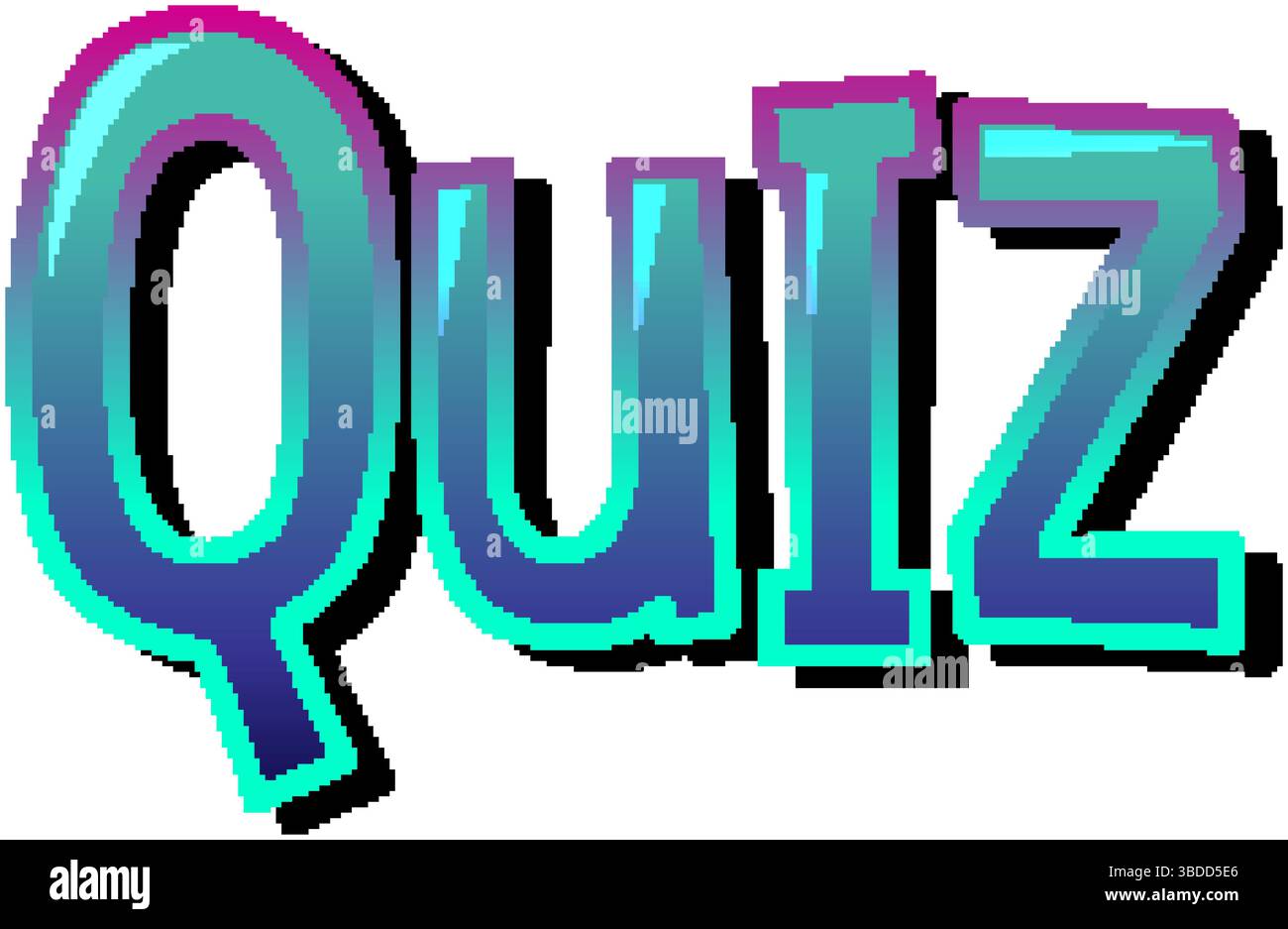 Bold, colorful vector text design with a playful, dynamic style. Ideal for game shows, educational content, and interactive media Stock Vector