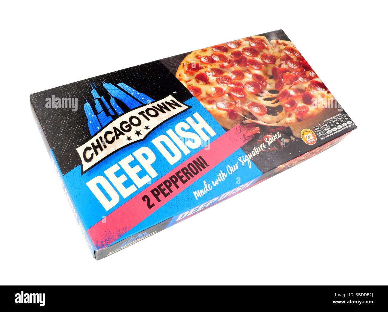 Chicago Town frozen deep dish pepperoni and cheese microwavable pizza pack Stock Photo