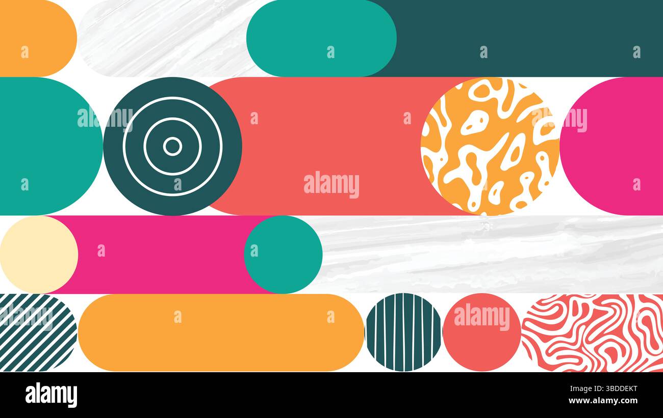 Colorful Geometric Blob Shapes on White Stock Vector