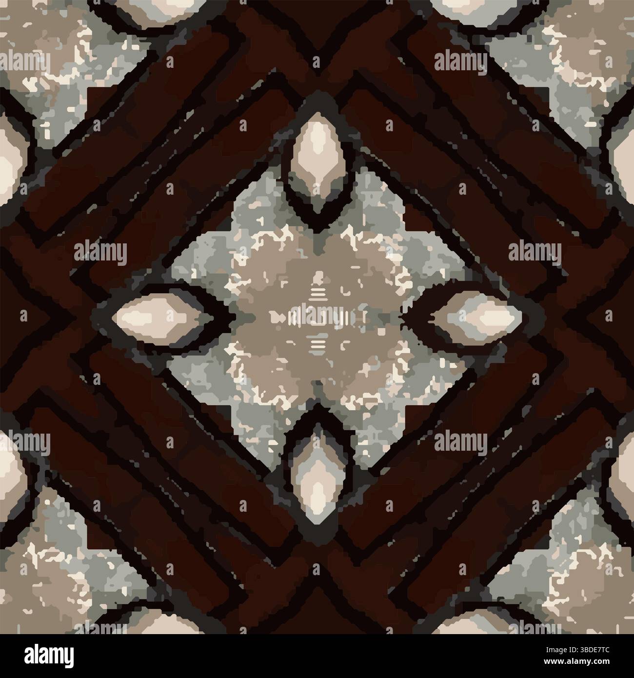 Brown Beige Geometric Vector Pattern Stock Vector