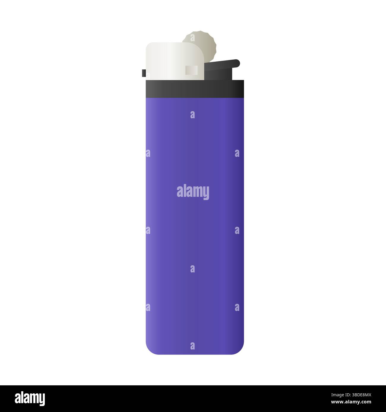 Disposable Lighter Vector on White Background. Smoking Equipment Lighter Element. Simple Lighter Icon. Stock Vector