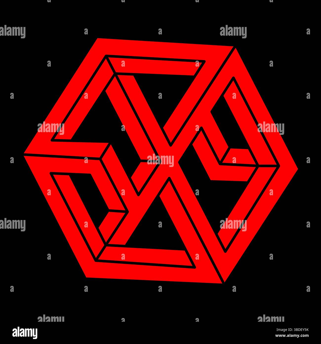Impossible optical illusion shapes. Logo. Optical art object ...