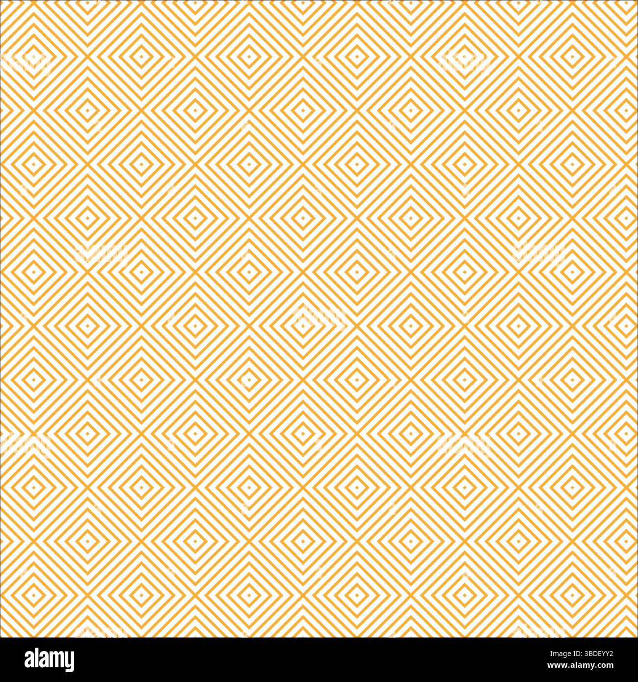 Seamless Geometric Yellow and White Diamond Pattern Background, Abstract Modern Yellow Square Line Art Pattern, Bright Minimalist Repeating Geometric. Stock Vector