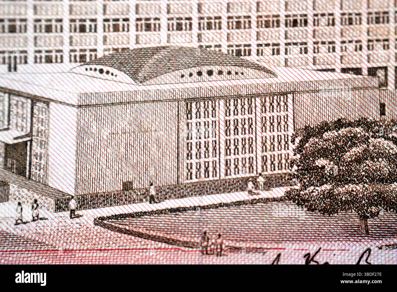 Bank Note Building The Bank building from The obverse side of 1 One Nigerian pound cash ...