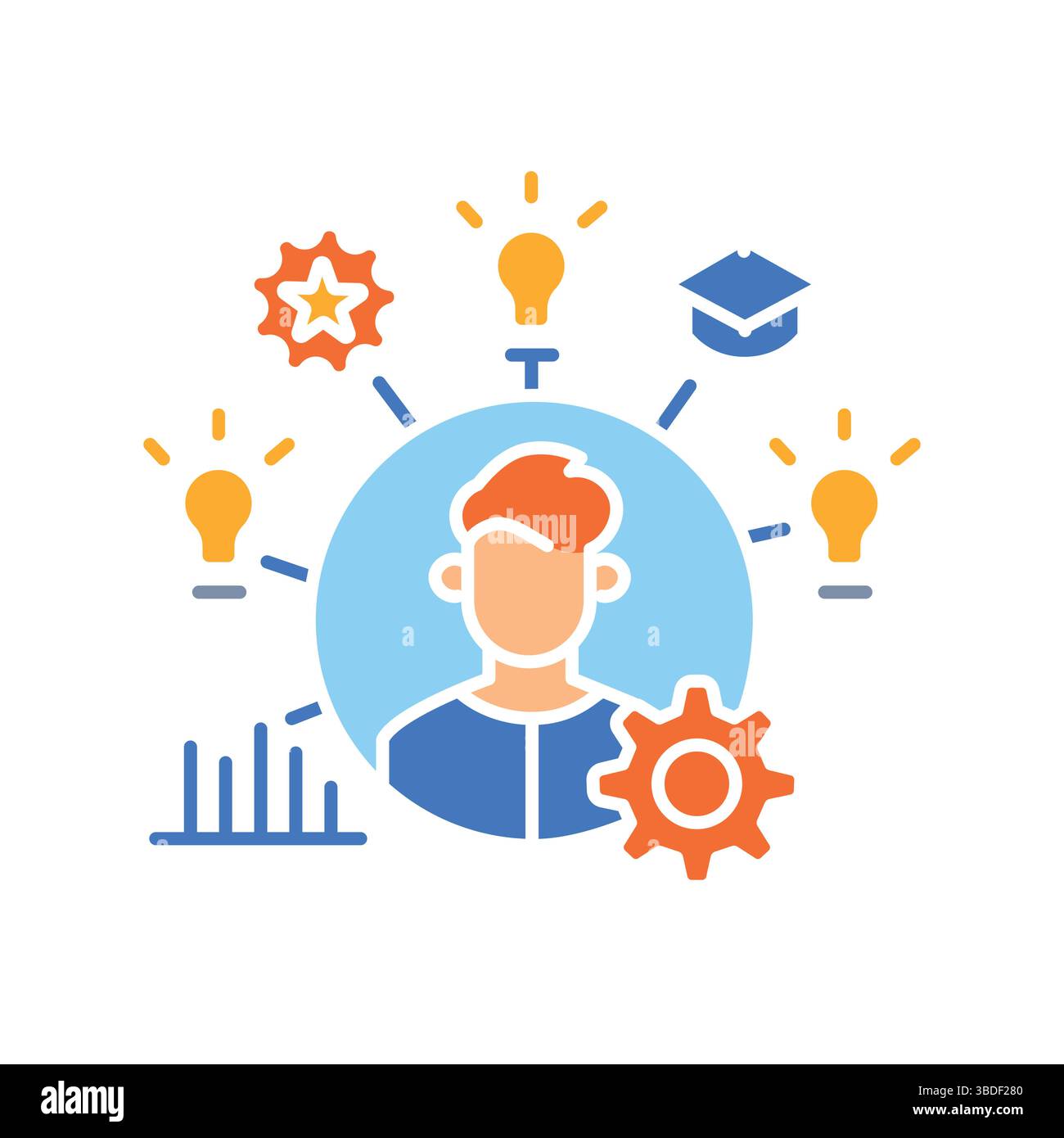 assessment student knowledge level color flat icon for digital and ...