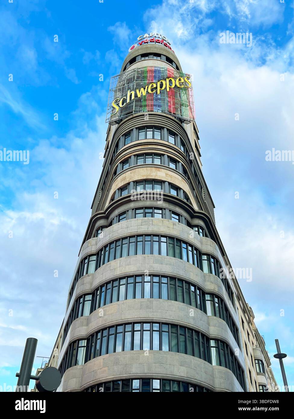 Facade of Capitol building. Gran Via street, Madrid, Spain. - Smartphone Captured Stock Image
