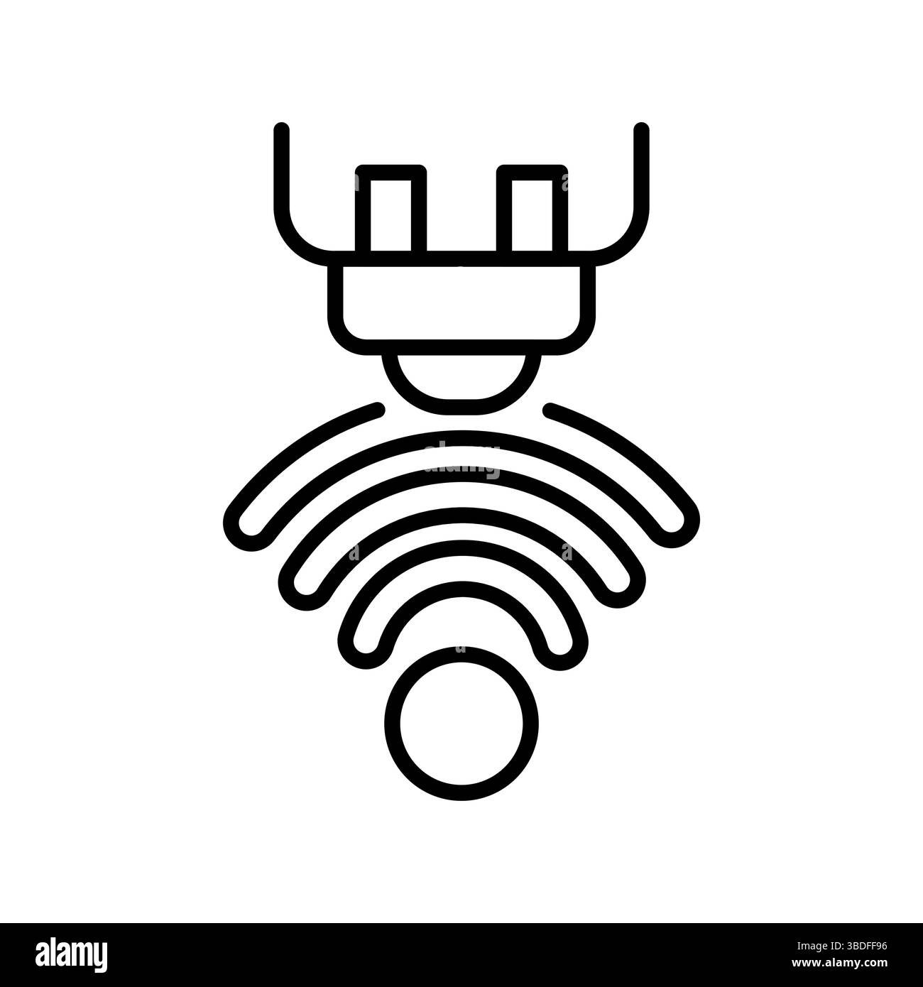 distance sensor black line icon for digital and print projects. Minimal ...