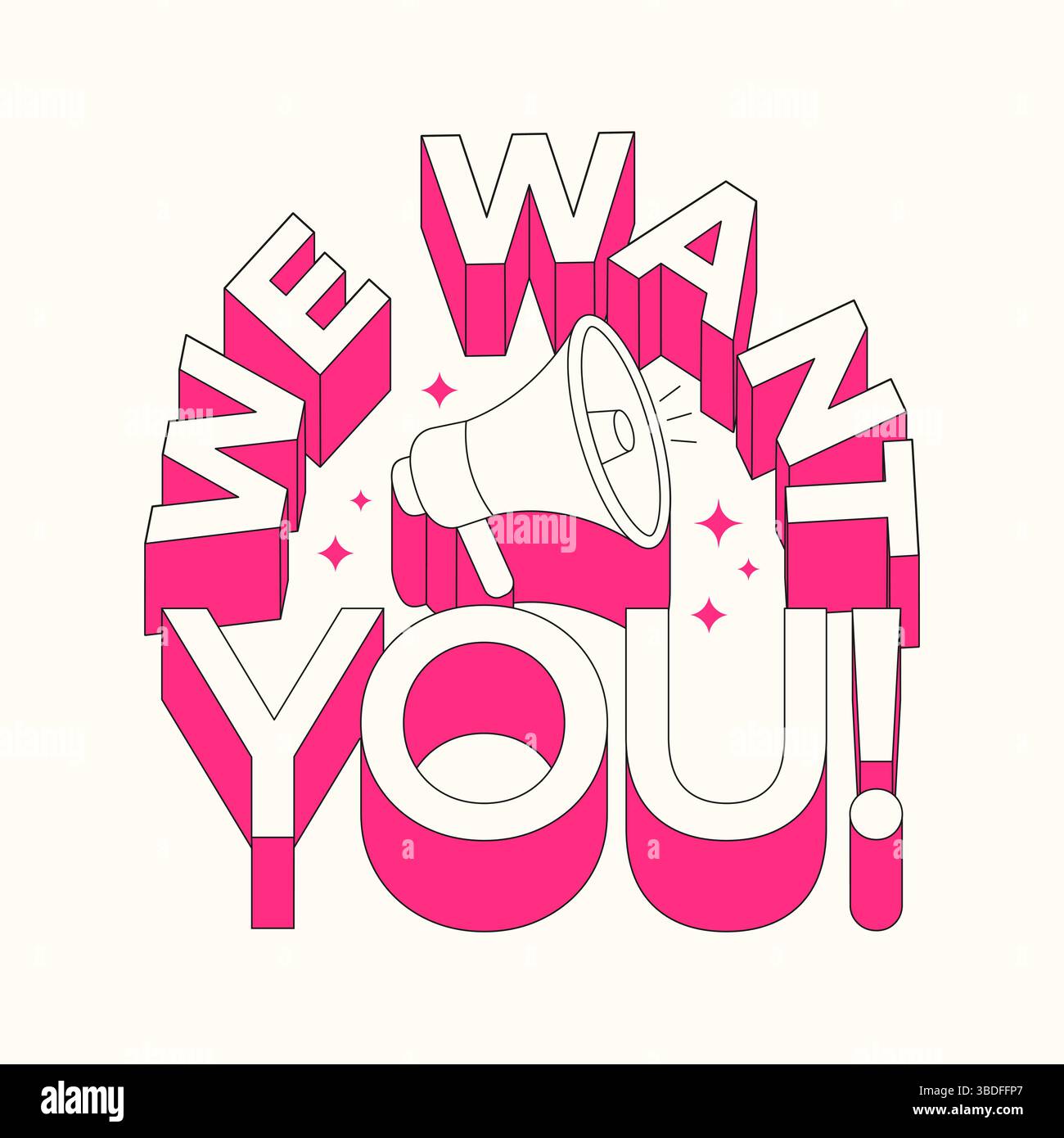 Modern recruitment poster megaphone Stock Vector Images - Alamy