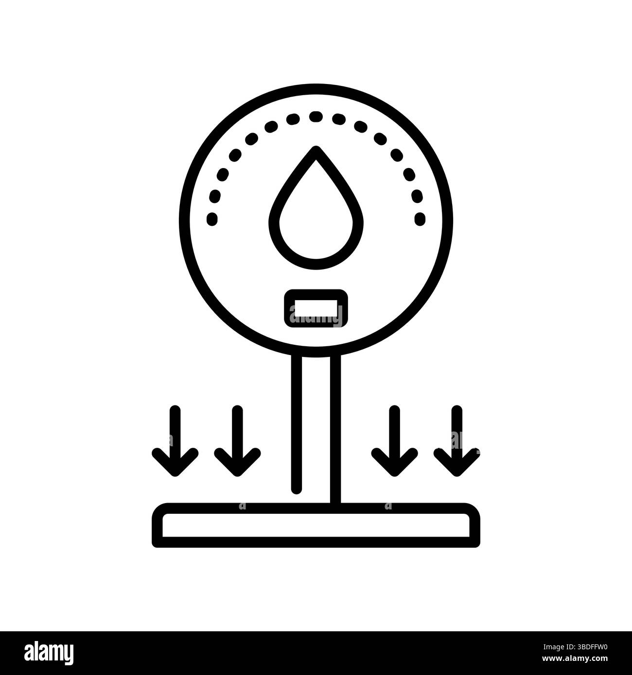 pressure sensor black line icon for digital and print projects. Minimal ...