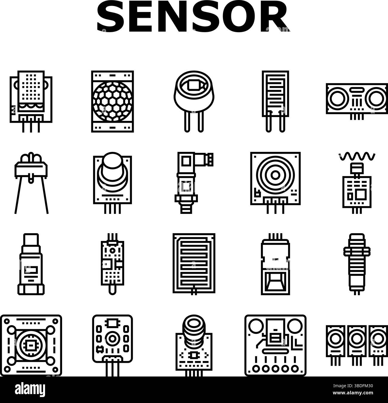 Pressure sensor black line Stock Vector Images - Alamy