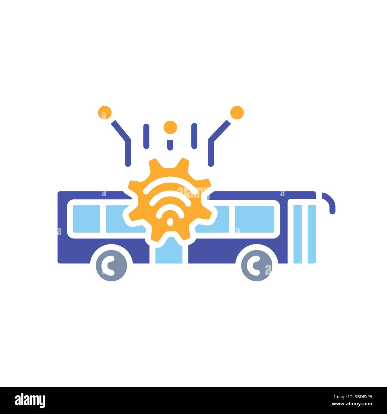 Public transportation analysis color flat icon. Vector isolated element. Editable stroke. Stock Vector