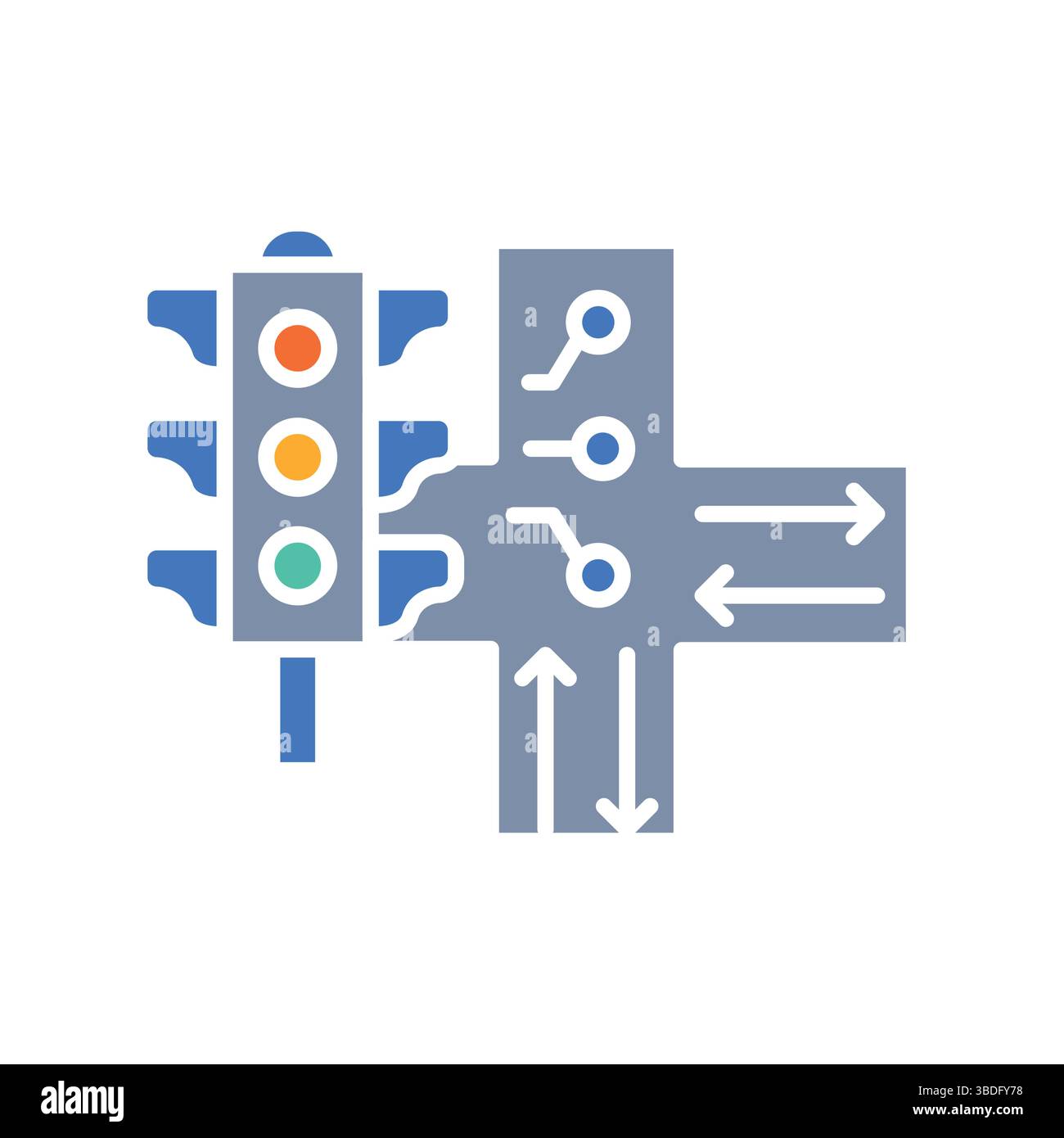 Traffic light optimization color flat icon for digital and print ...