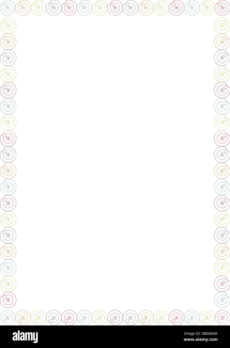 Darts game frame. Game competition on white background border with empty space for your text Stock Vector