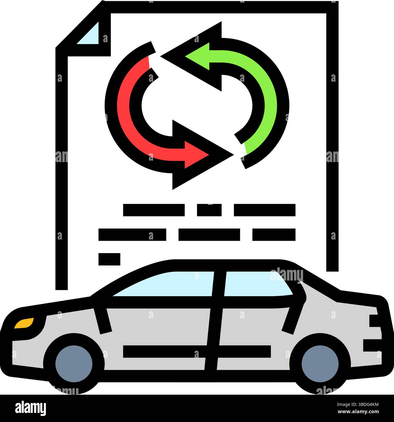 lease agreement car dealership color icon vector illustration Stock ...