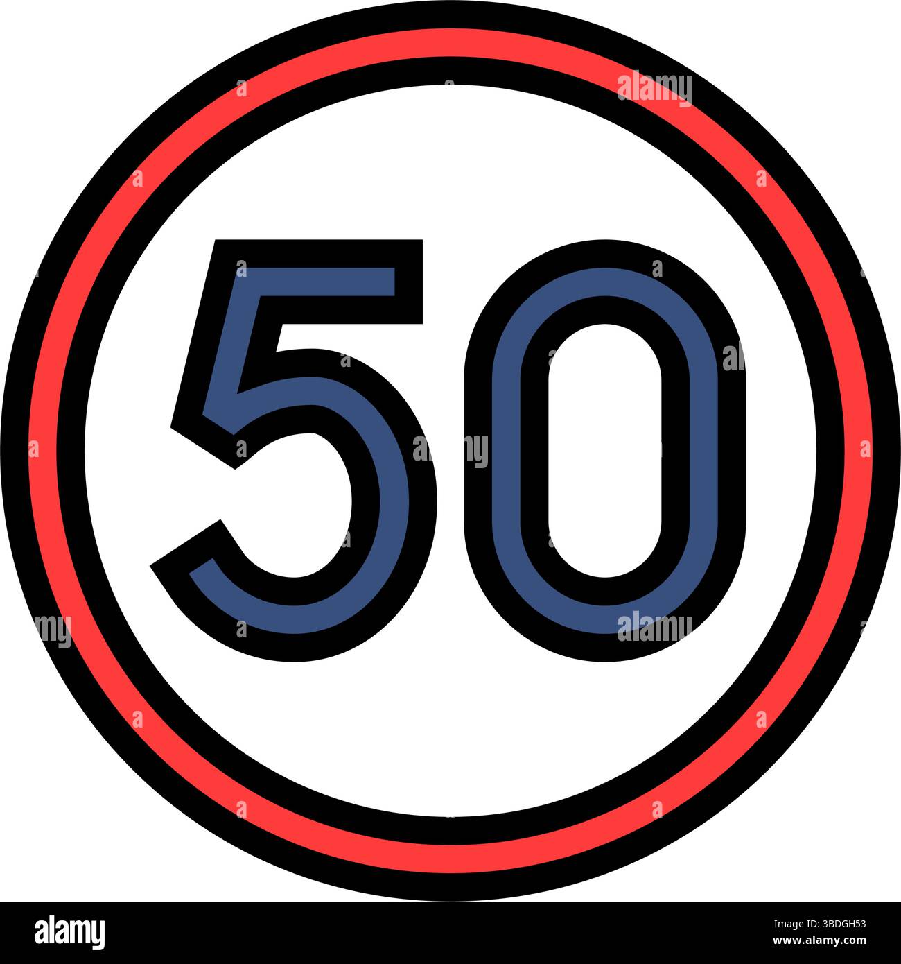 speed limit highway road color icon vector illustration Stock Vector ...