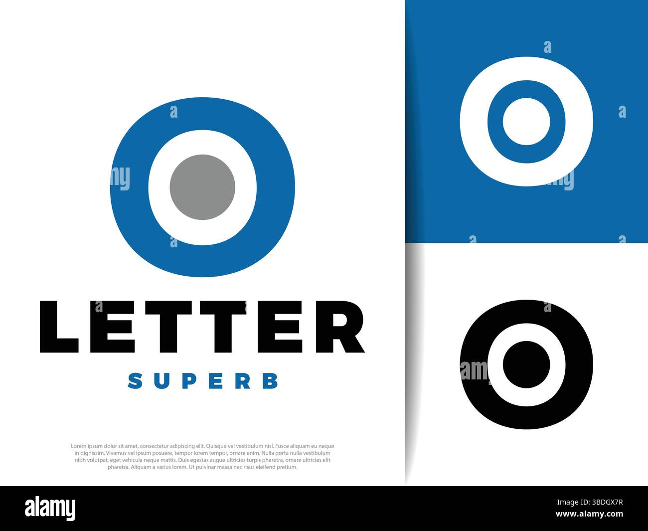 Initial Letter O Icon Illustration Design Stock Vector