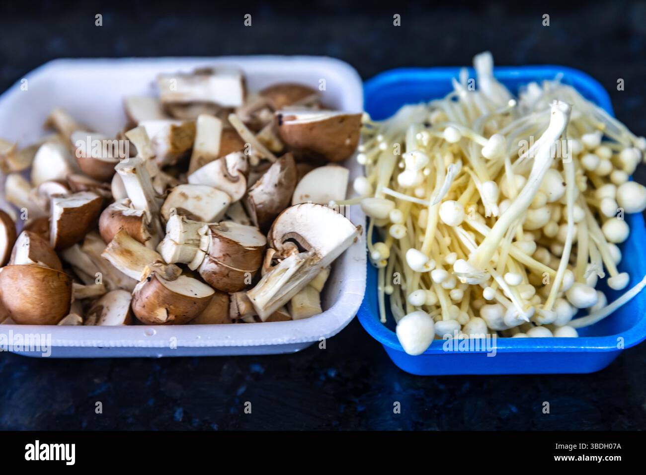 known as Enokitake, the Enoki mushroom Flammulina velutipes, is a