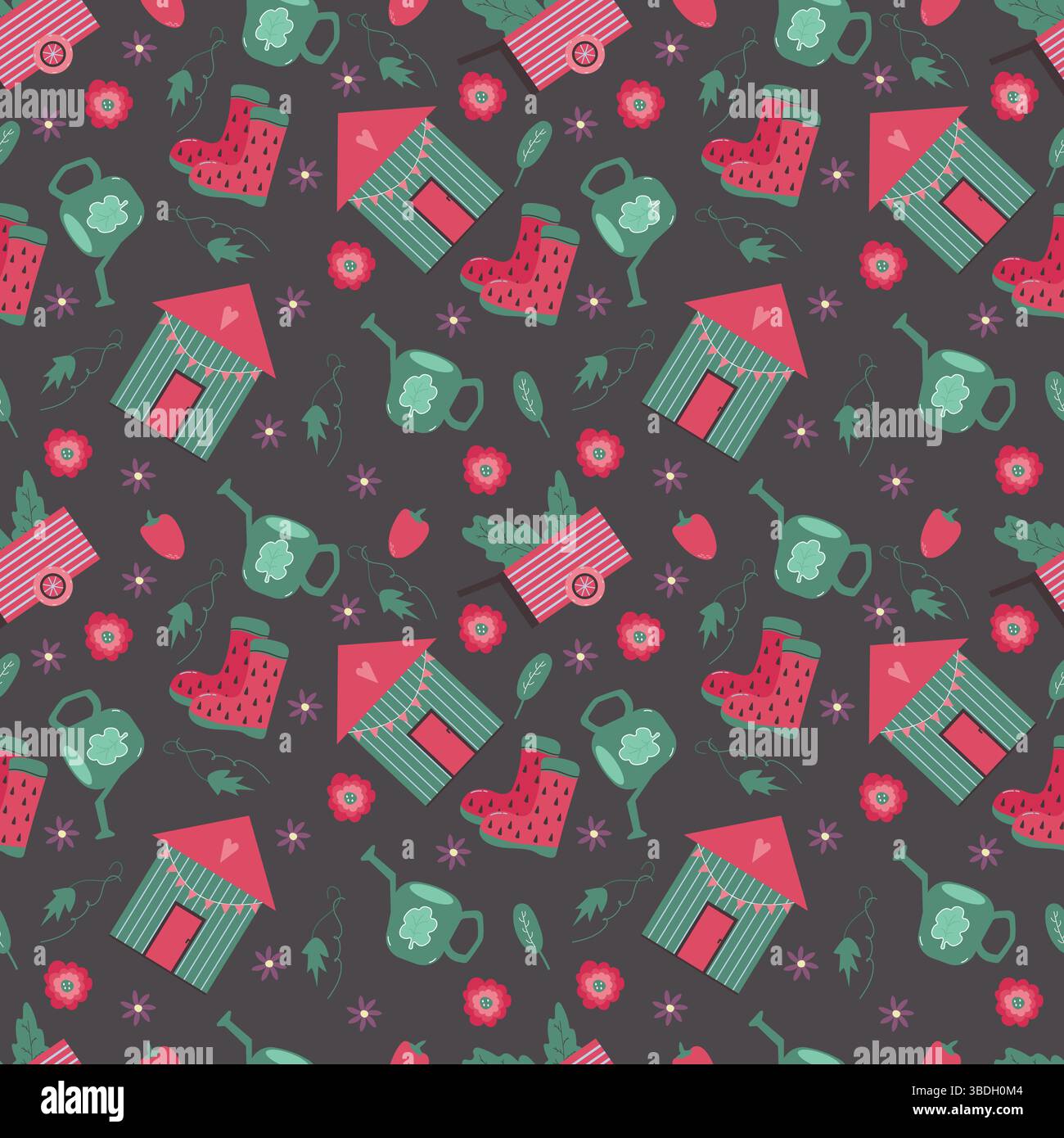 garden seamless pattern Stock Vector