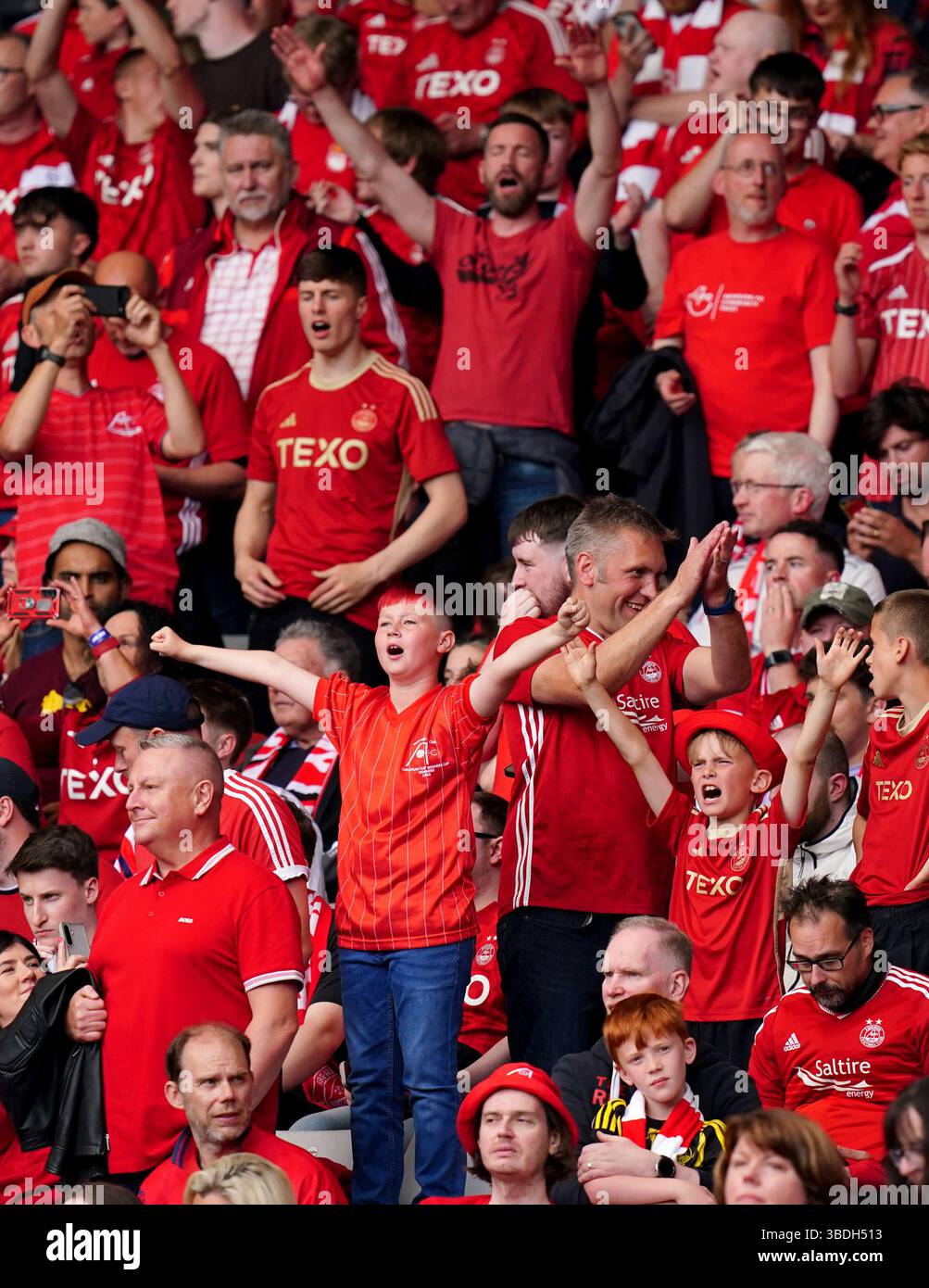 Aberdeen fans celebrate in the stands after the Scottish Gas Men's ...