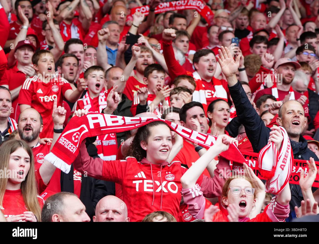 Aberdeen fans celebrate in the stands after the Scottish Gas Men's ...