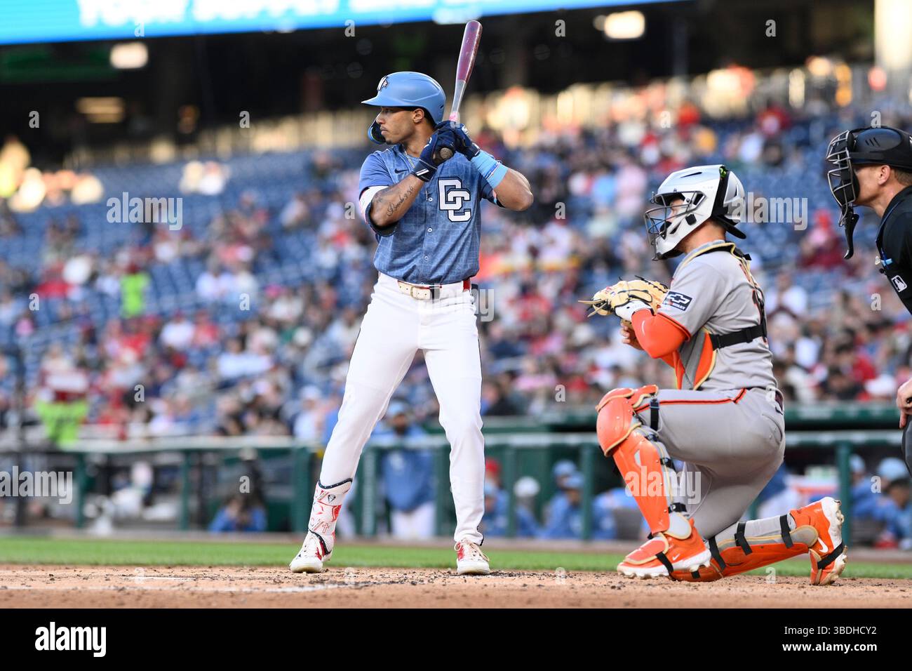 Washington Nationals' Daylen Lile in action during a baseball game ...