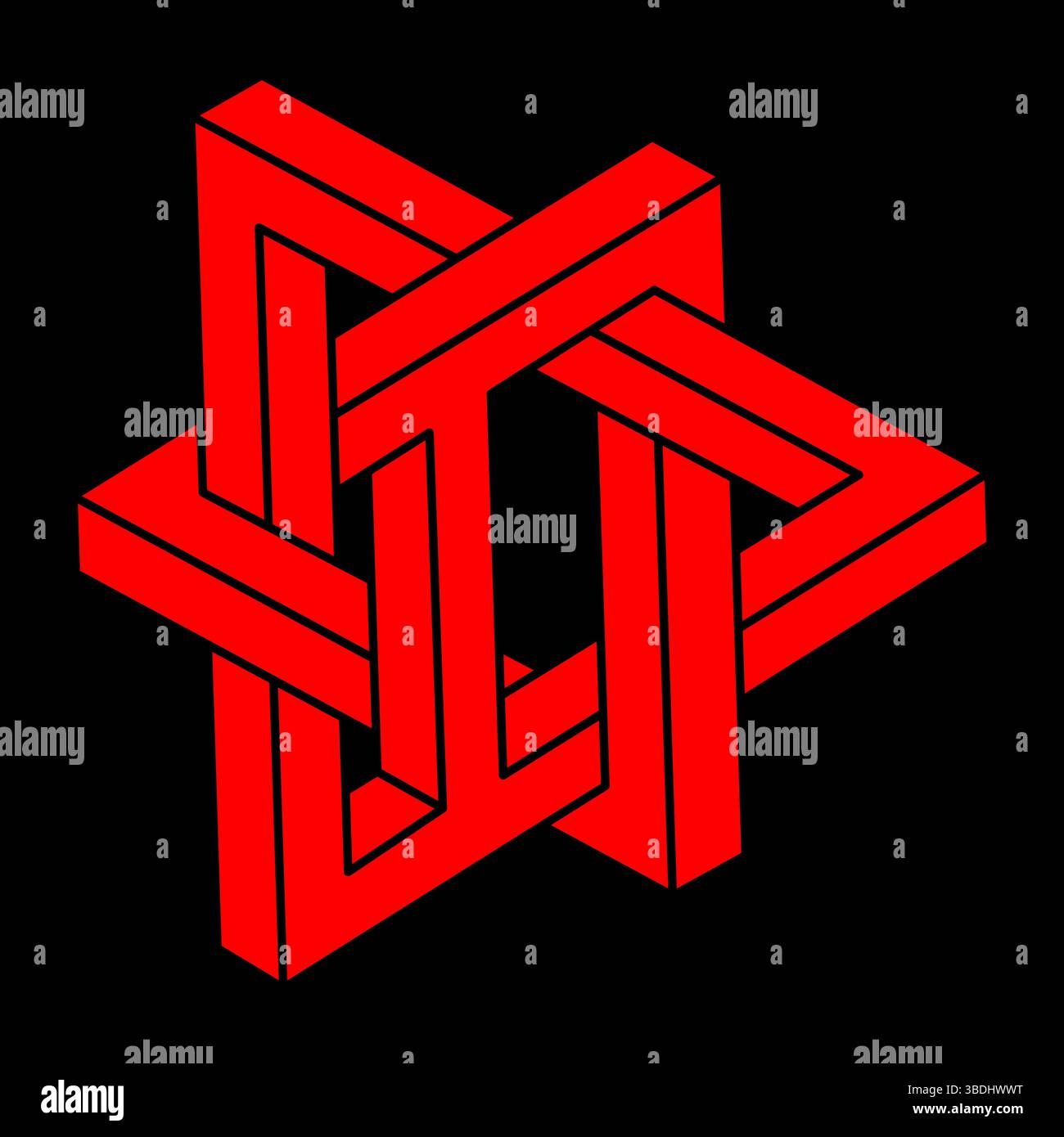 Impossible optical illusion shapes. Logo. Optical art objects ...