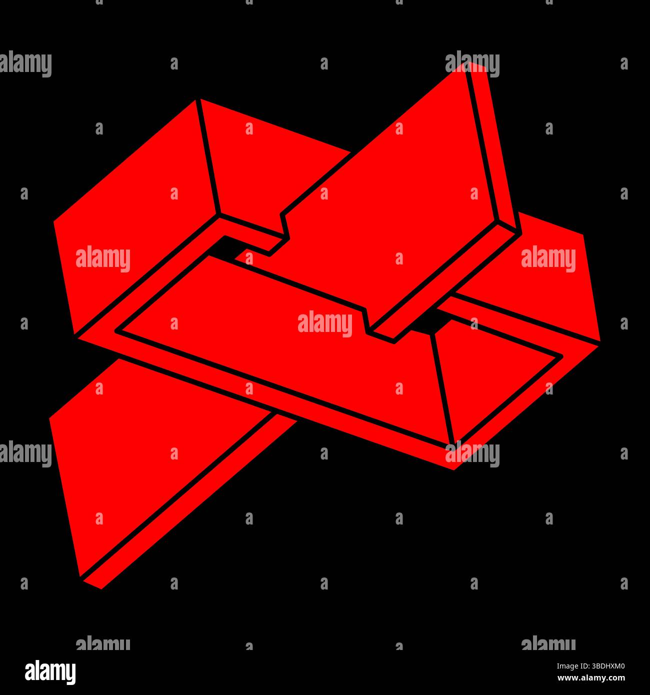 Impossible shape. Sacred geometry figure. Optical illusion. Abstract ...