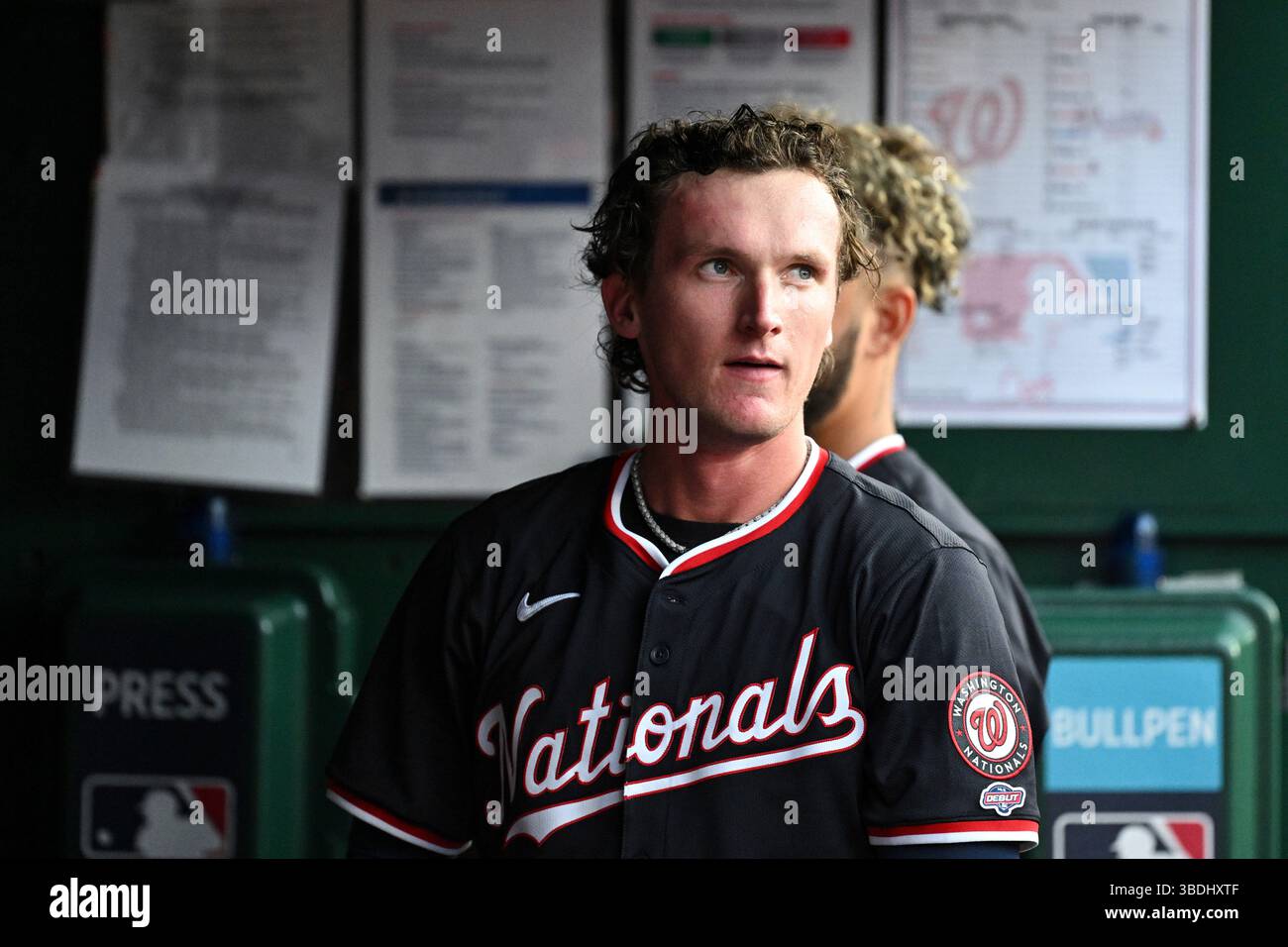 Rob Hassel Washington Nationals' Robert Hassell III looks on during a baseball ...