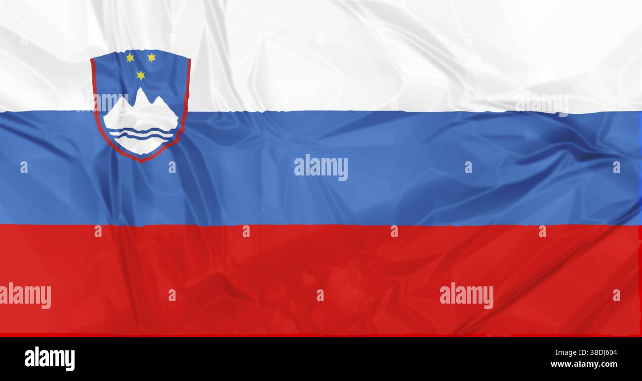 The national Slovenia waving flag in 3d background Stock Photo - Alamy