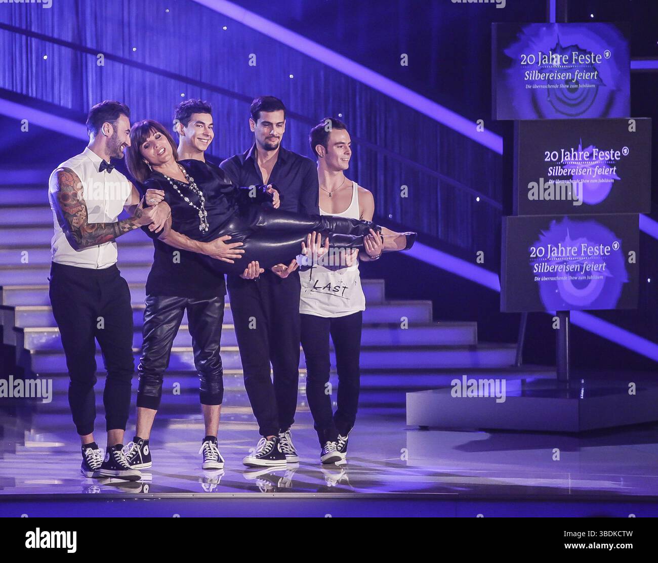 TV presenter Birgit Schrowange with dancer ARD TV show 20 years of ...