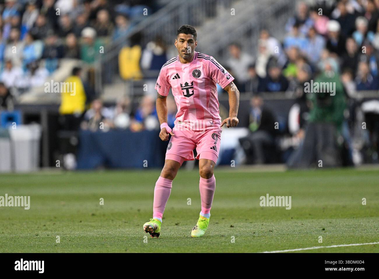 CHESTER, PA - MAY 24: Inter Miami forward Luis Suarez #9 looks on ...