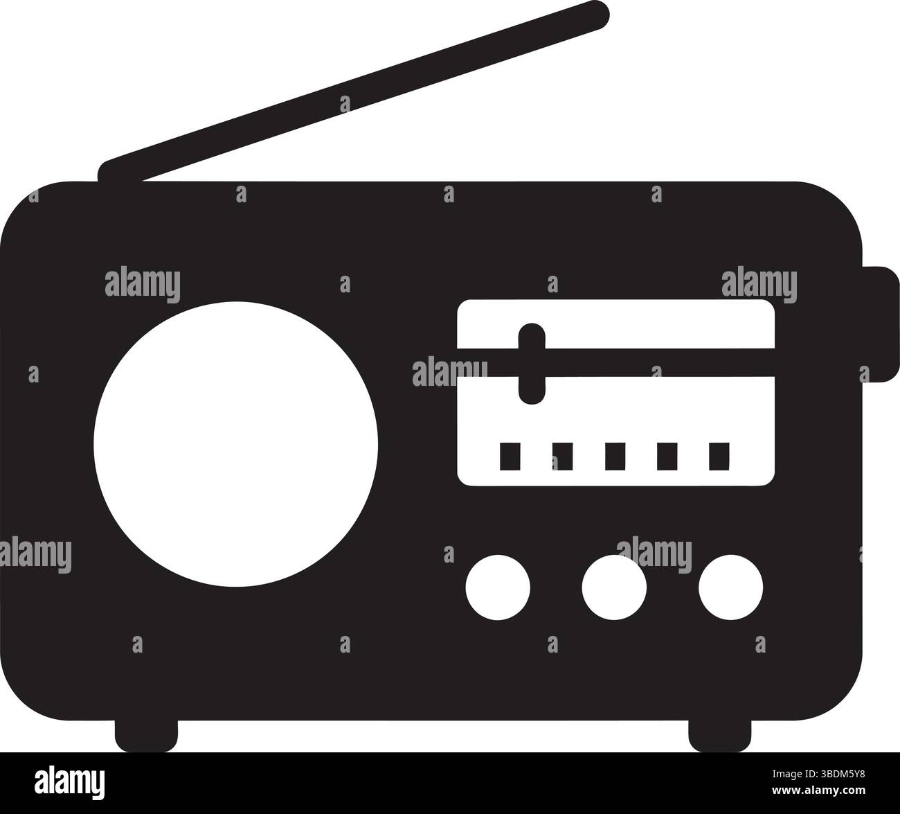 Retro Radio Icon on Dark Background Stock Vector