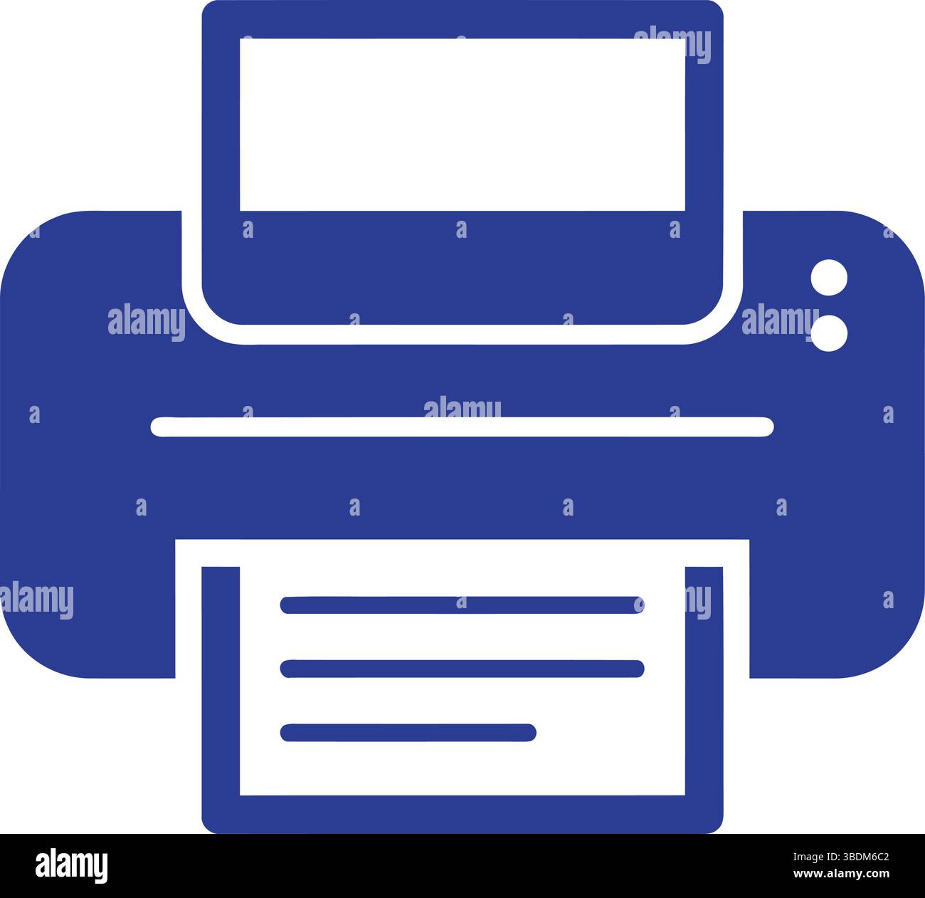 Blue Printer Icon with Document Stock Vector