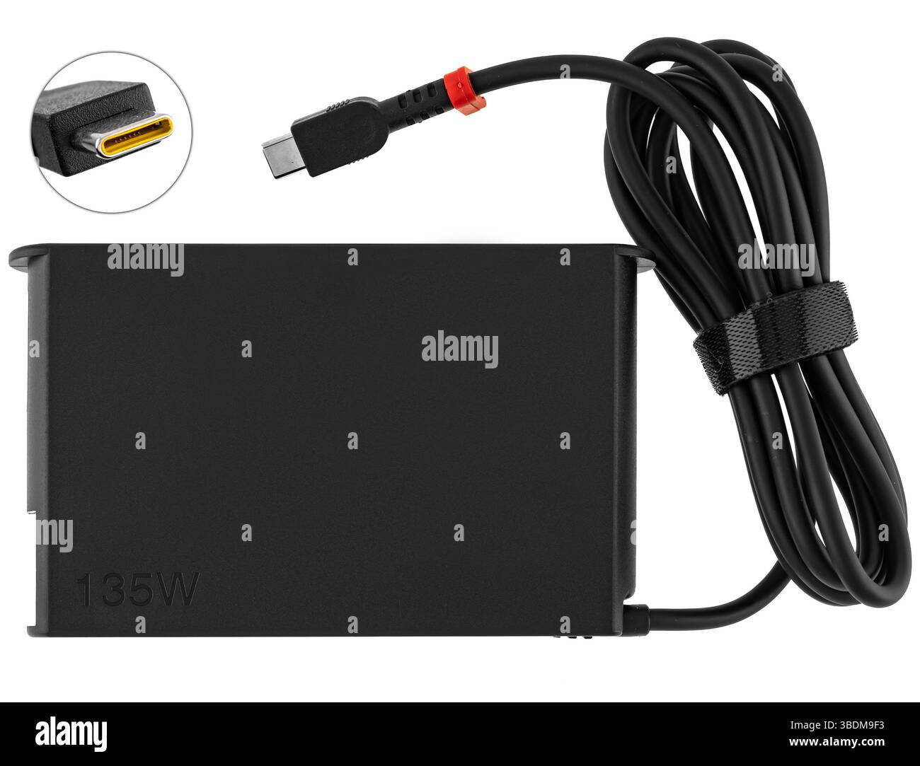 Classic laptop power supply with black cable. Perfect for catalogs and ...