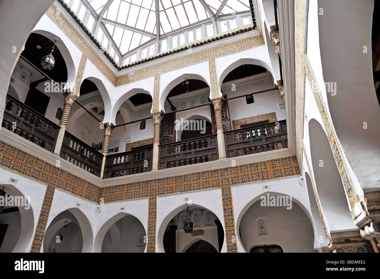 ARCHITECTURE - CULTURE - TRAVEL - ALGERIA. Courtyard of one of the Dey ...