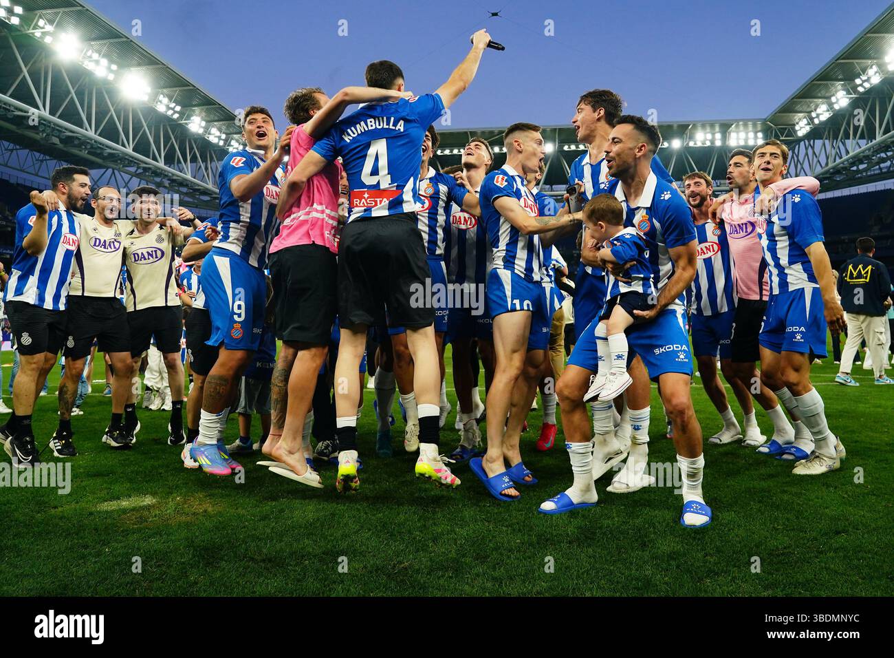 Barcelona Spain 25th May 2024 RCD Espanyol Players Celebrating At barcelona-spain-25th-may-2024-rcd-espanyol-players-celebrating-at