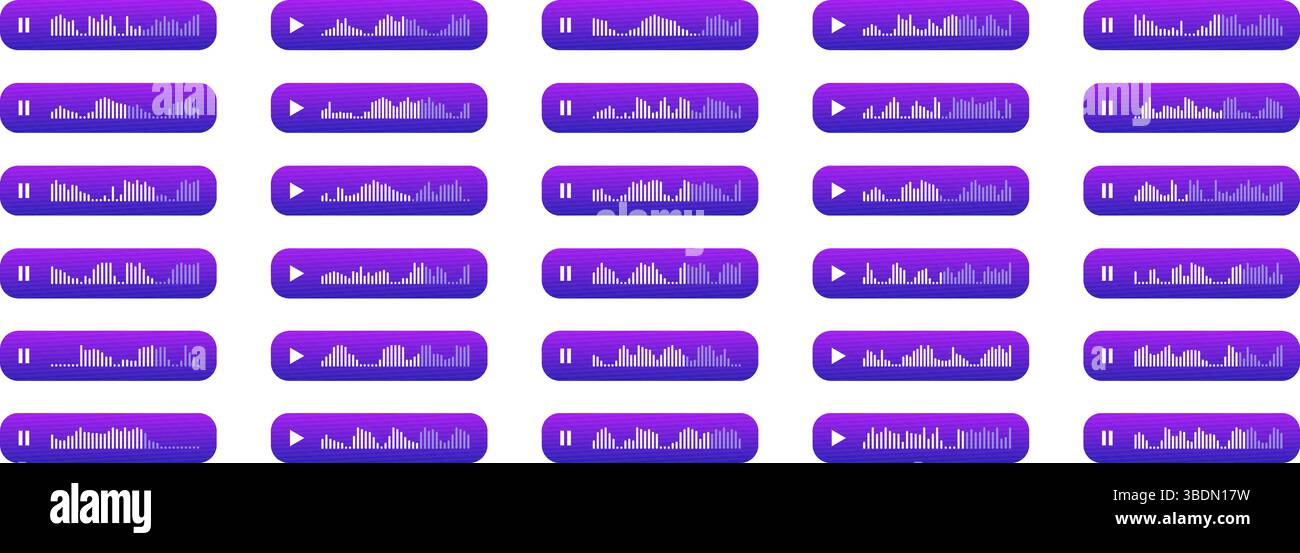 Podcast symbol, voice message, music audio. Waveform pattern for music player, podcasts, mobile voice message, streaming Stock Vector