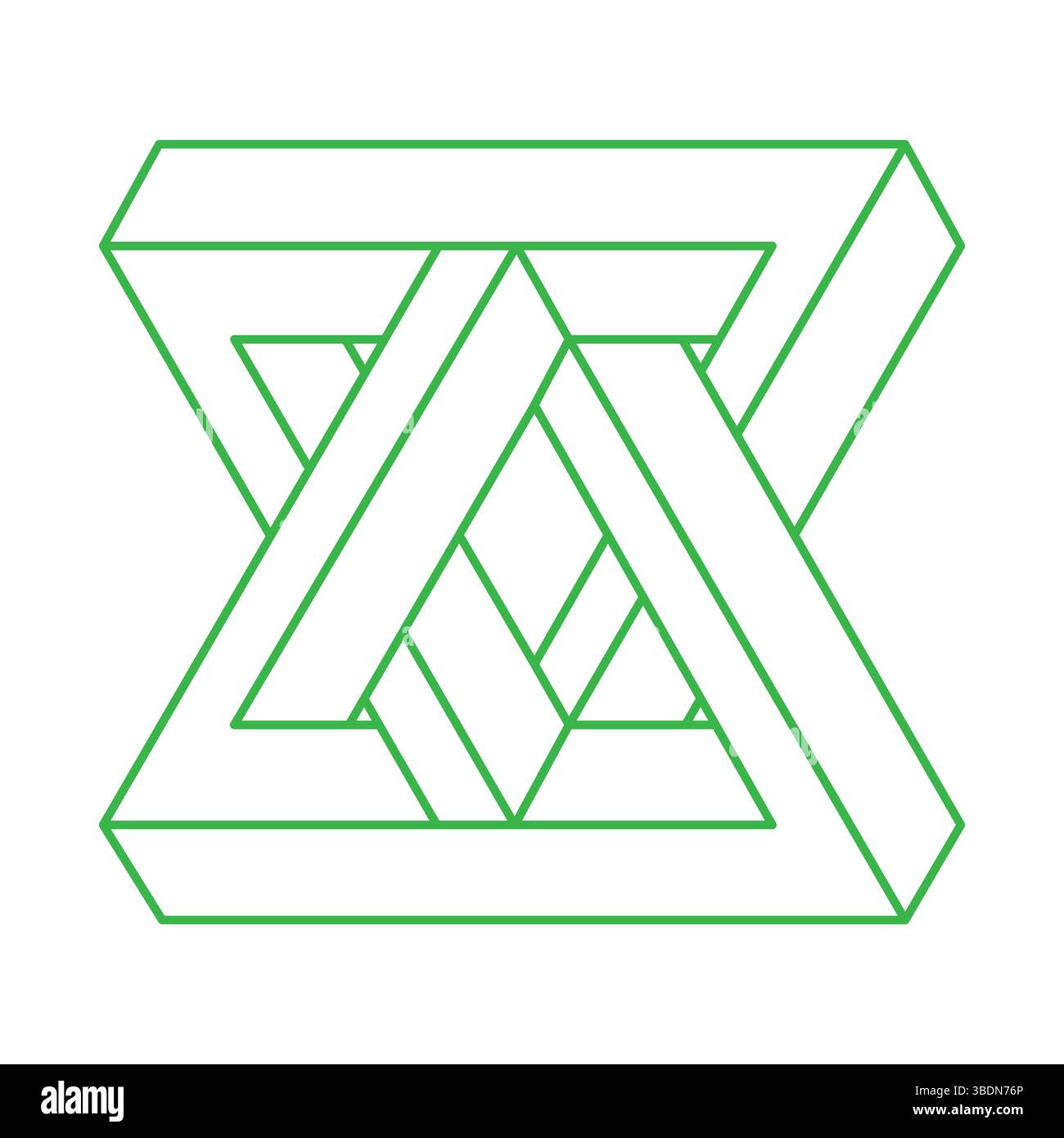 Optical illusion. Impossible shapes. Sacred geometry figure. Abstract ...