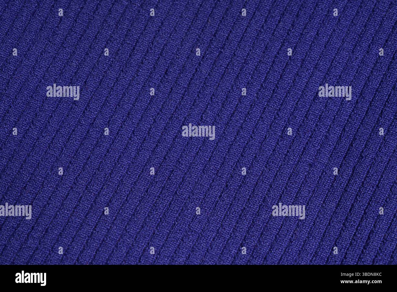 Blue striped fabric. Textiles. Banner for advertising goods for creativity. Polyester fabric texture background. Stock Photo