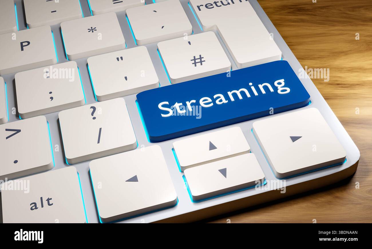 Streaming, keyboard with a online streaming key. Streaming, keyboard ...