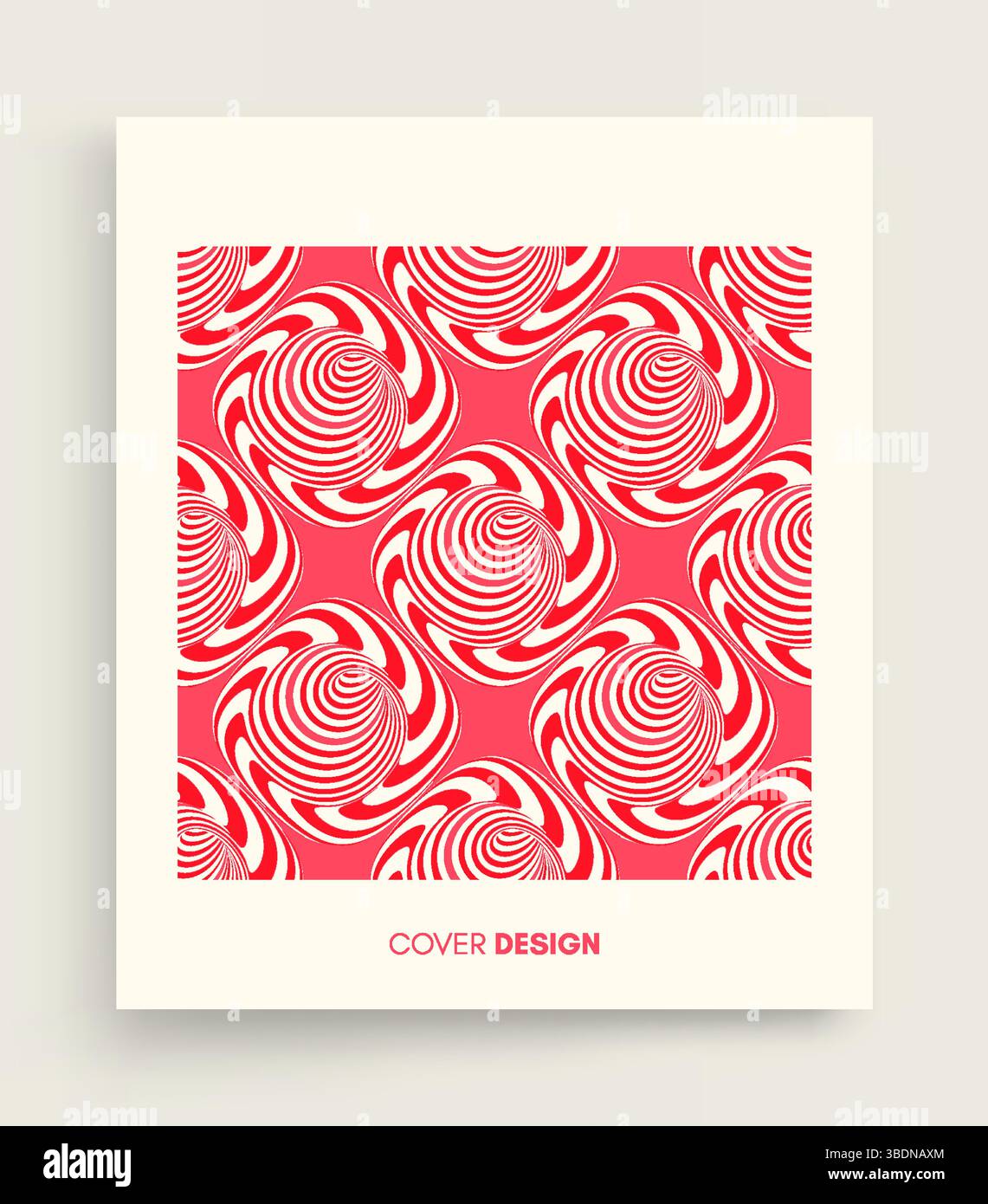 Striped background with optical illusion. Simple graphic design. 3d vector illustration. Stock Vector