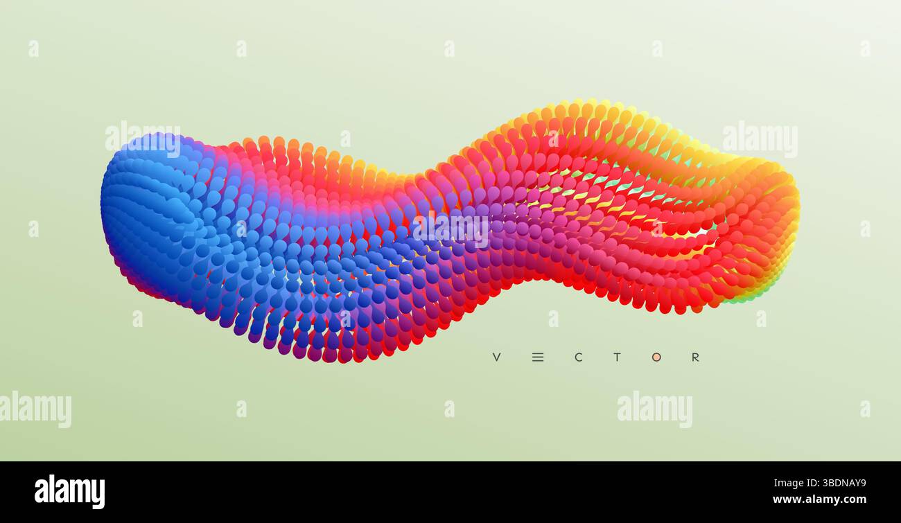 Abstract background with dynamic particles. 3d vector illustration for science or design. Stock Vector