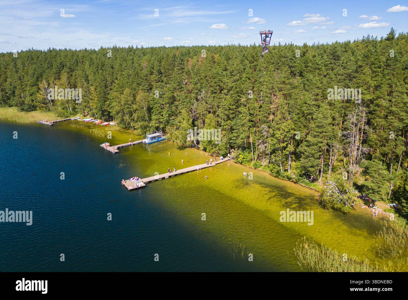 Lake Shore With Pier in Labanoras Regional Park in Lithuania Stock ...