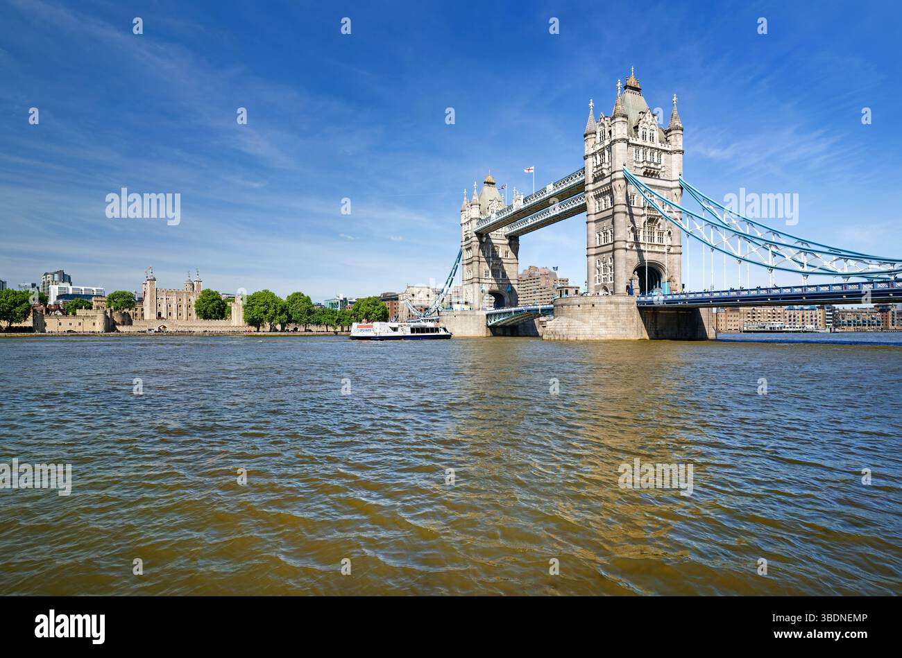UK, London, Tower Bridge over the River Thames and the Tower of London. Stock Photo