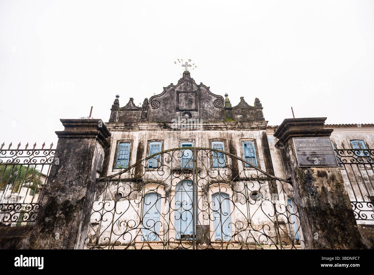 Santo Amaro, Bahia, Brazil - May 18, 2025: Low view of the church and ...