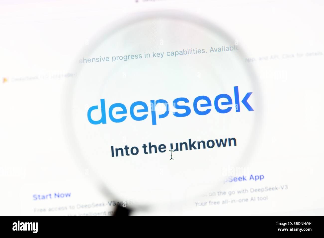 Ostersund, Sweden - April 12, 2025. DeepSeek website. Stock Photo