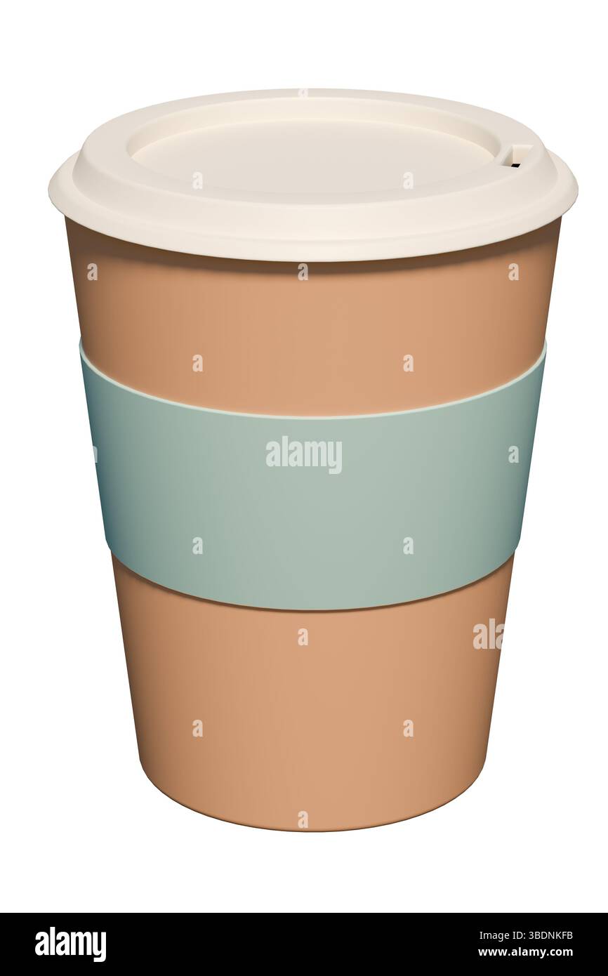 Coffee cup for a cozy autumn day on an isolated background. 3d rendering Stock Photo