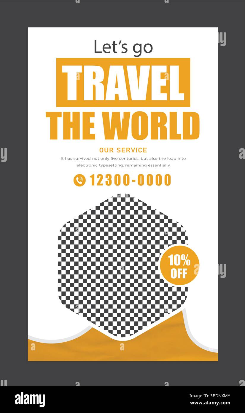 Travel agency story design Stock Vector